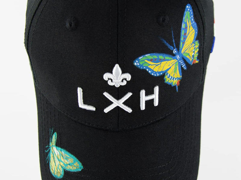 LXH CASQUETTE « HÉRITAGE » CUSTOM NOIR/PAPILLON