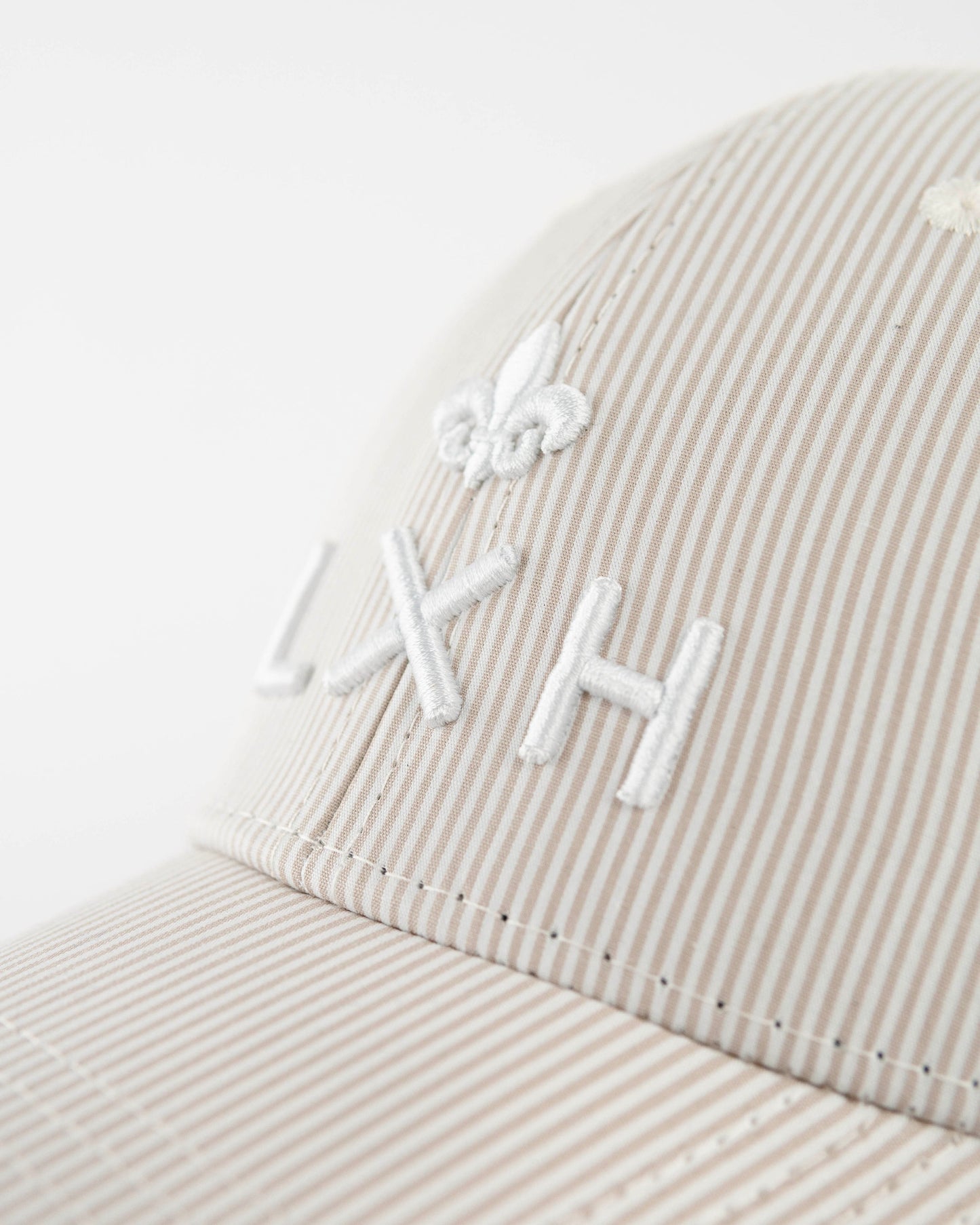 LXH CASQUETTE « HÉRITAGE » RAYURES BEIGE / BLANC