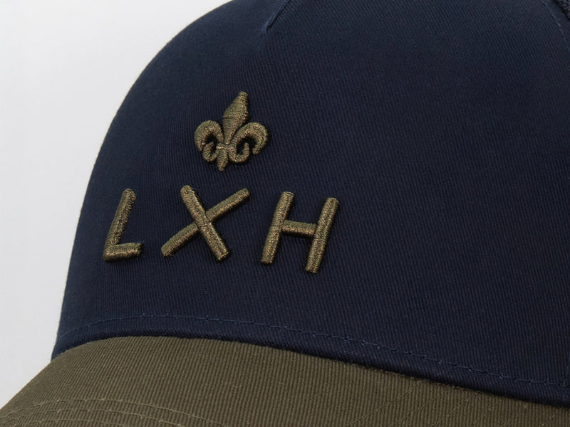 LXH Casquette « Évasion » Bi-Color Coton Bleu Marine / Kaki
