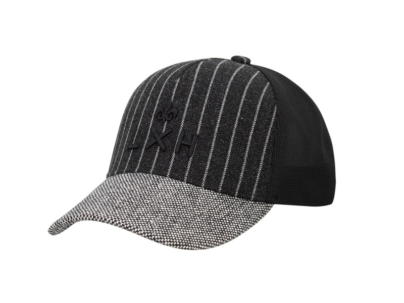 LXH Casquette « Évasion » Bi-Matière Flanelle / Caviar Noir