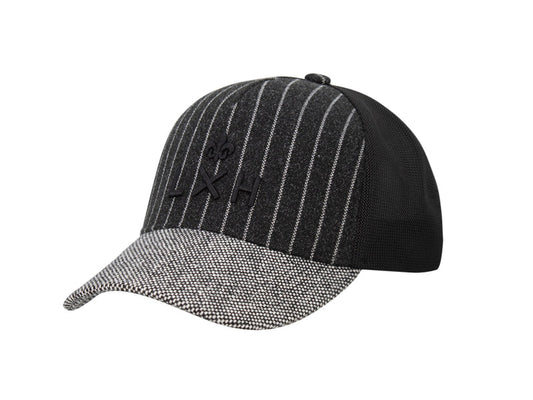 LXH Casquette « Évasion » Bi-Matière Flanelle / Caviar Noir