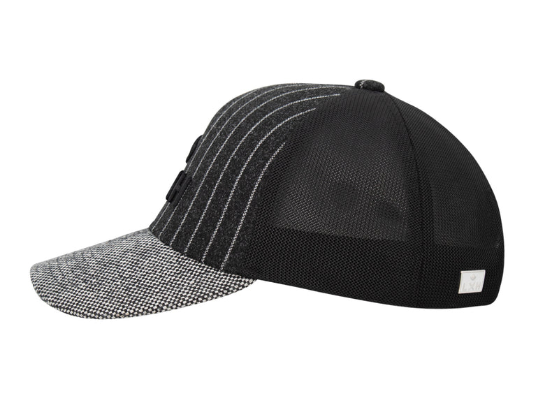 LXH Casquette « Évasion » Bi-Matière Flanelle / Caviar Noir