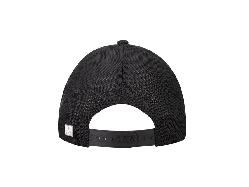 LXH Casquette « Évasion » Bi-Matière Flanelle / Caviar Noir