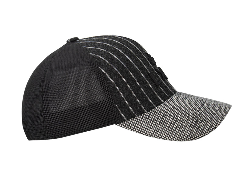 LXH Casquette « Évasion » Bi-Matière Flanelle / Caviar Noir