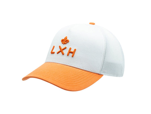 LXH Casquette « Évasion » Coton Bicolor Blanc / Orange