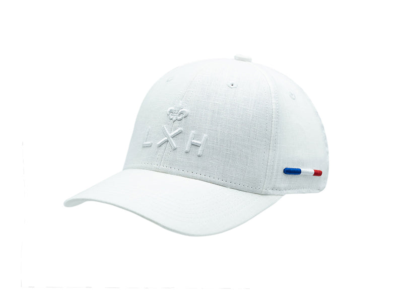 LXH Casquette « Héritage » Lin Ton sur Ton Blanc