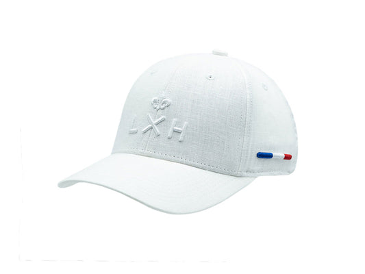 LXH Casquette « Héritage » Lin Ton sur Ton Blanc
