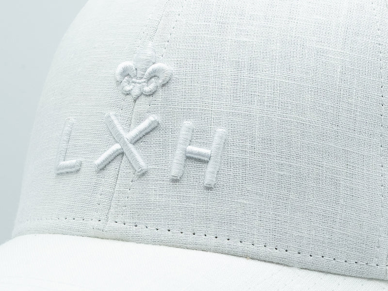 LXH Casquette « Héritage » Lin Ton sur Ton Blanc