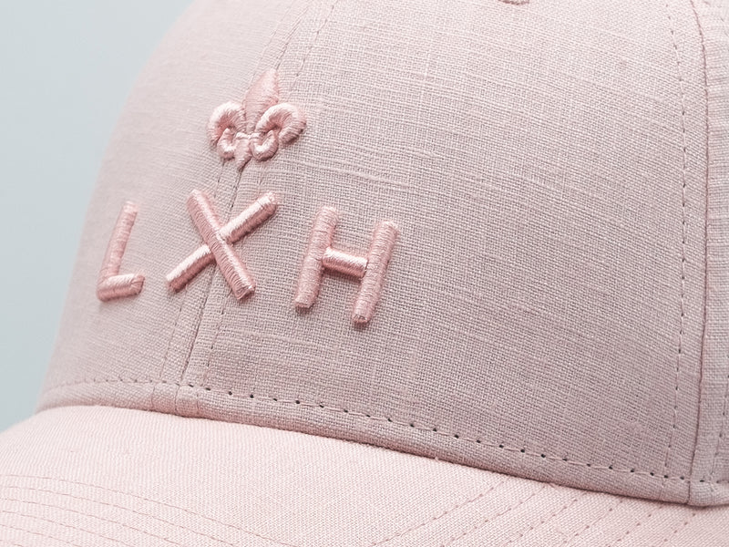 LXH Casquette « Héritage » Lin Ton sur Ton Rose