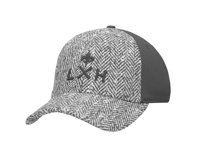LXH Casquette « Héritage » Ton sur Ton Bi-Matière Chevron Moucheté Gris Perle
