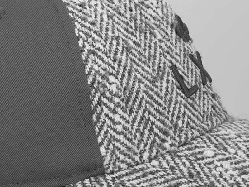 LXH Casquette « Héritage » Ton sur Ton Bi-Matière Chevron Moucheté Gris Perle