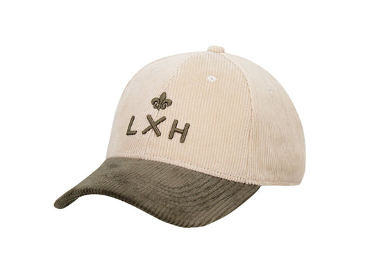 LXH Casquette « Héritage » Velours Côtelé Bi-Color Beige / Kaki