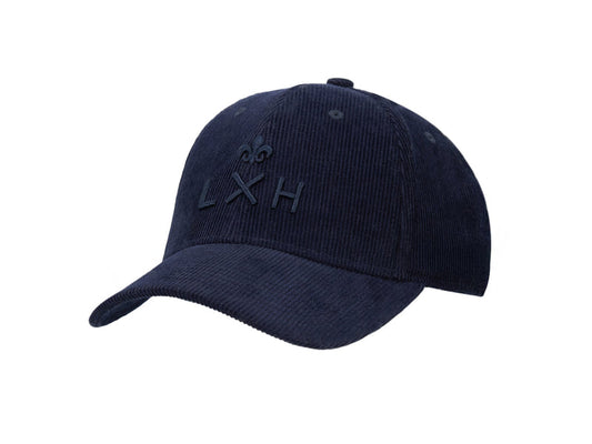 LXH Casquette « Héritage » Velours Côtelé Ton sur Ton Bleu Marine