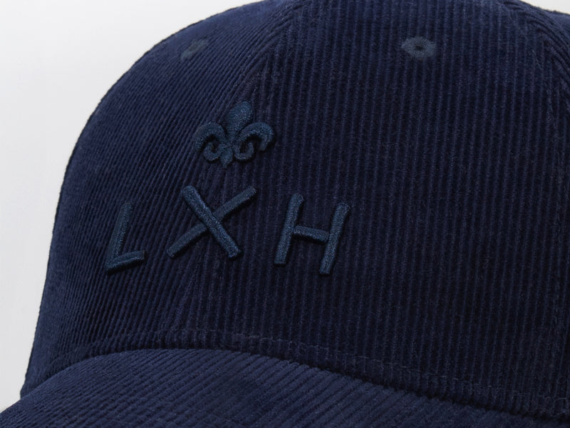 LXH Casquette « Héritage » Velours Côtelé Ton sur Ton Bleu Marine