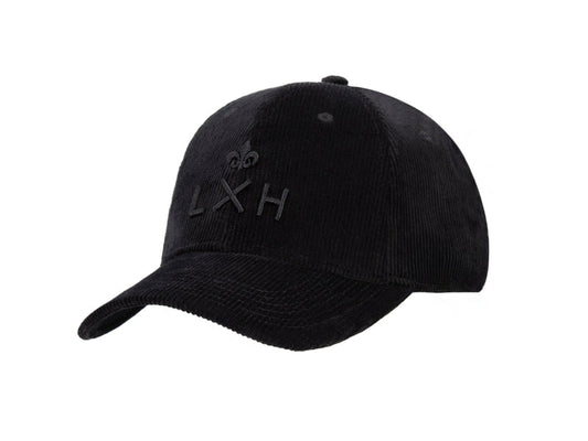 LXH Casquette « Héritage » Velours Côtelé Ton sur Ton Noir