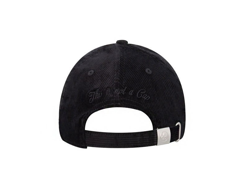 LXH Casquette « Héritage » Velours Côtelé Ton sur Ton Noir