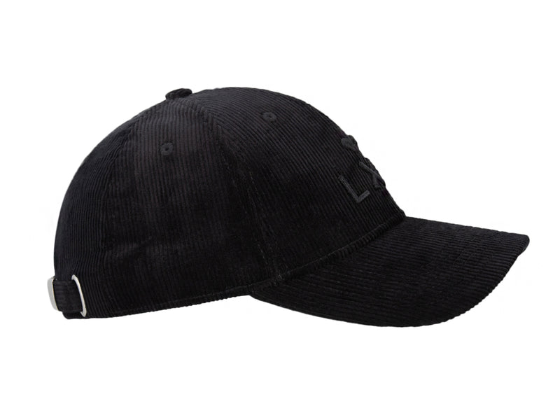 LXH Casquette « Héritage » Velours Côtelé Ton sur Ton Noir