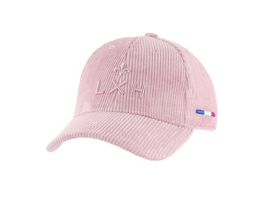 LXH Casquette « Héritage » Velours Côtelé Ton sur Ton Rose Pastel