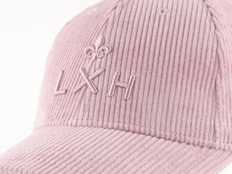 LXH Casquette « Héritage » Velours Côtelé Ton sur Ton Rose Pastel