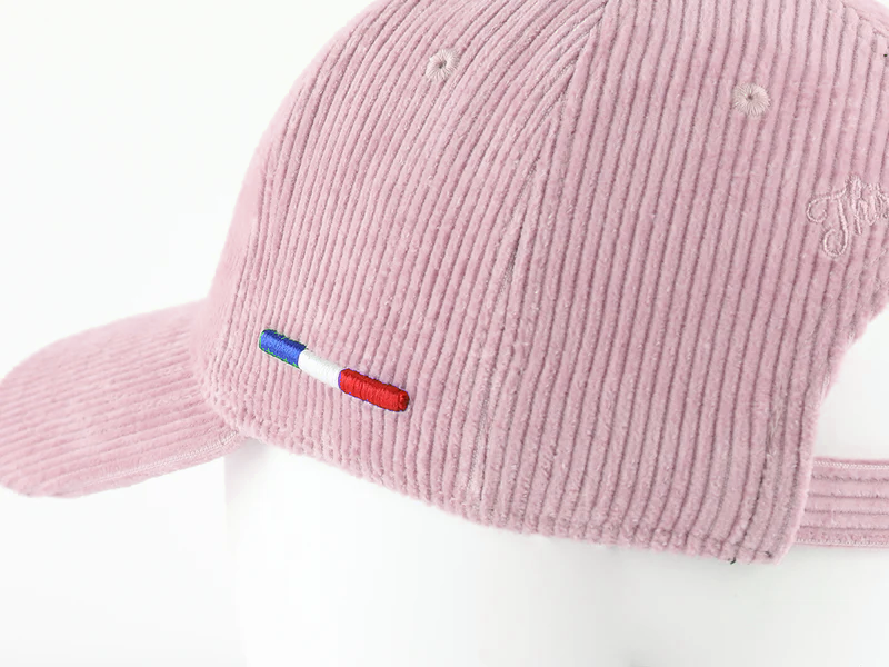 LXH Casquette « Héritage » Velours Côtelé Ton sur Ton Rose Pastel
