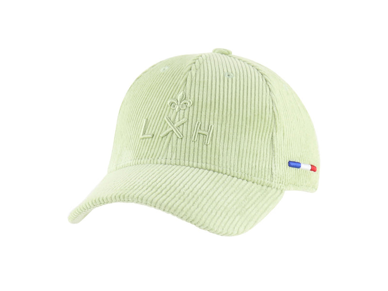 LXH Casquette « Héritage » Velours Côtelé Ton sur Ton Vert Pastel