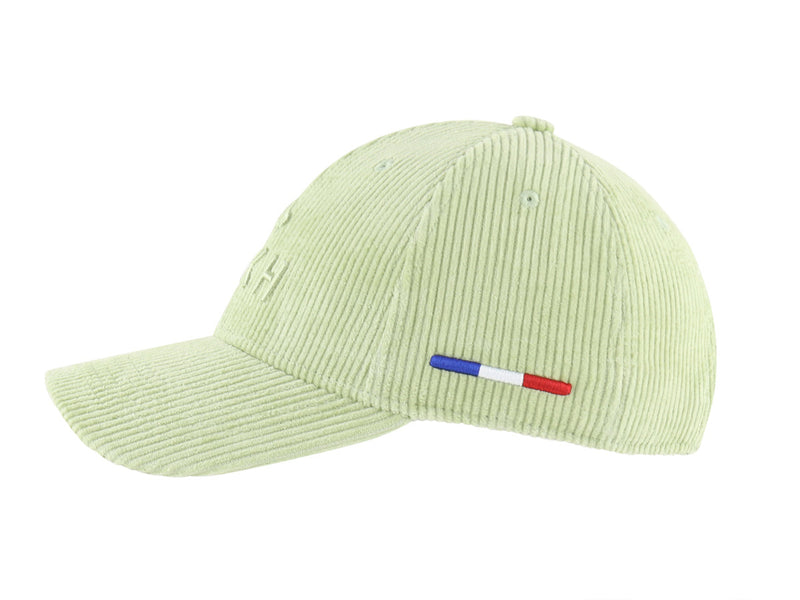 LXH Casquette « Héritage » Velours Côtelé Ton sur Ton Vert Pastel