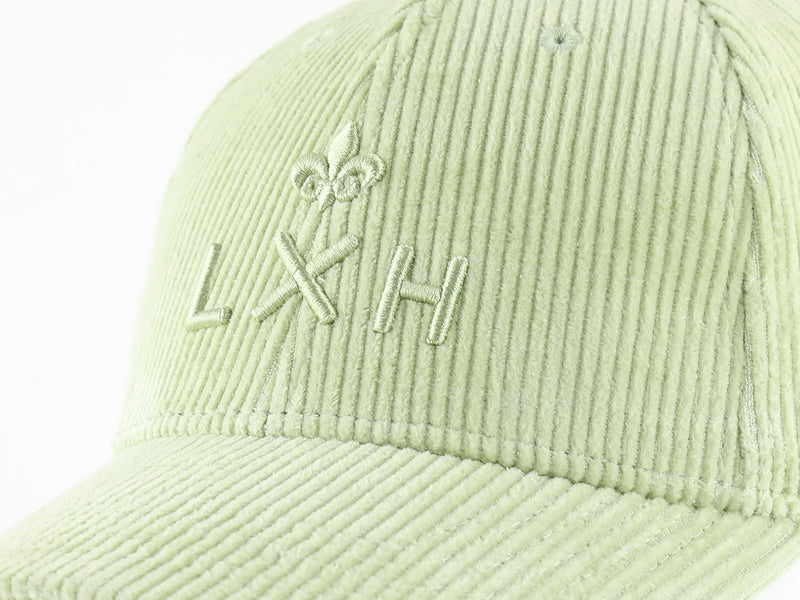 LXH Casquette « Héritage » Velours Côtelé Ton sur Ton Vert Pastel
