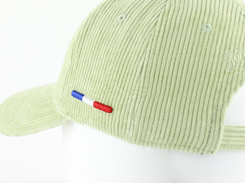 LXH Casquette « Héritage » Velours Côtelé Ton sur Ton Vert Pastel