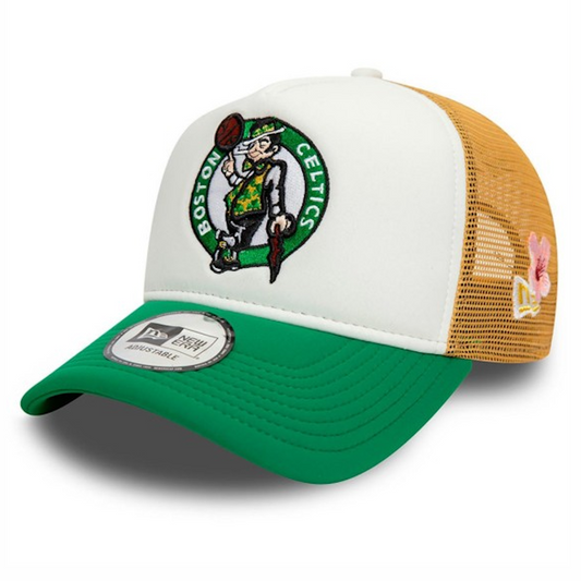 New Era A-Frame Trucker Cap NBA Flower Boston Celtics Vert
