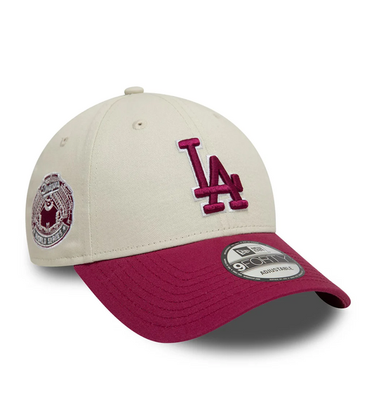 New Era LA Dodgers 9FORTY World Series Patch Ivory-Pale Red