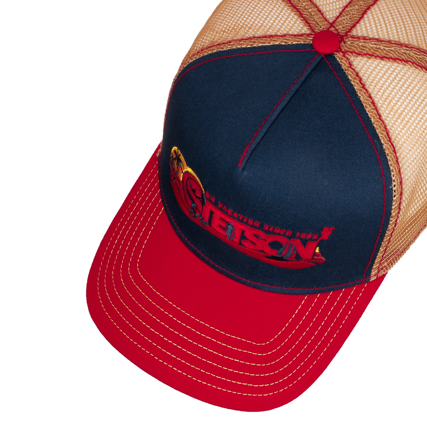 Stetson Casquette On Vacation Trucker Navy Rouge