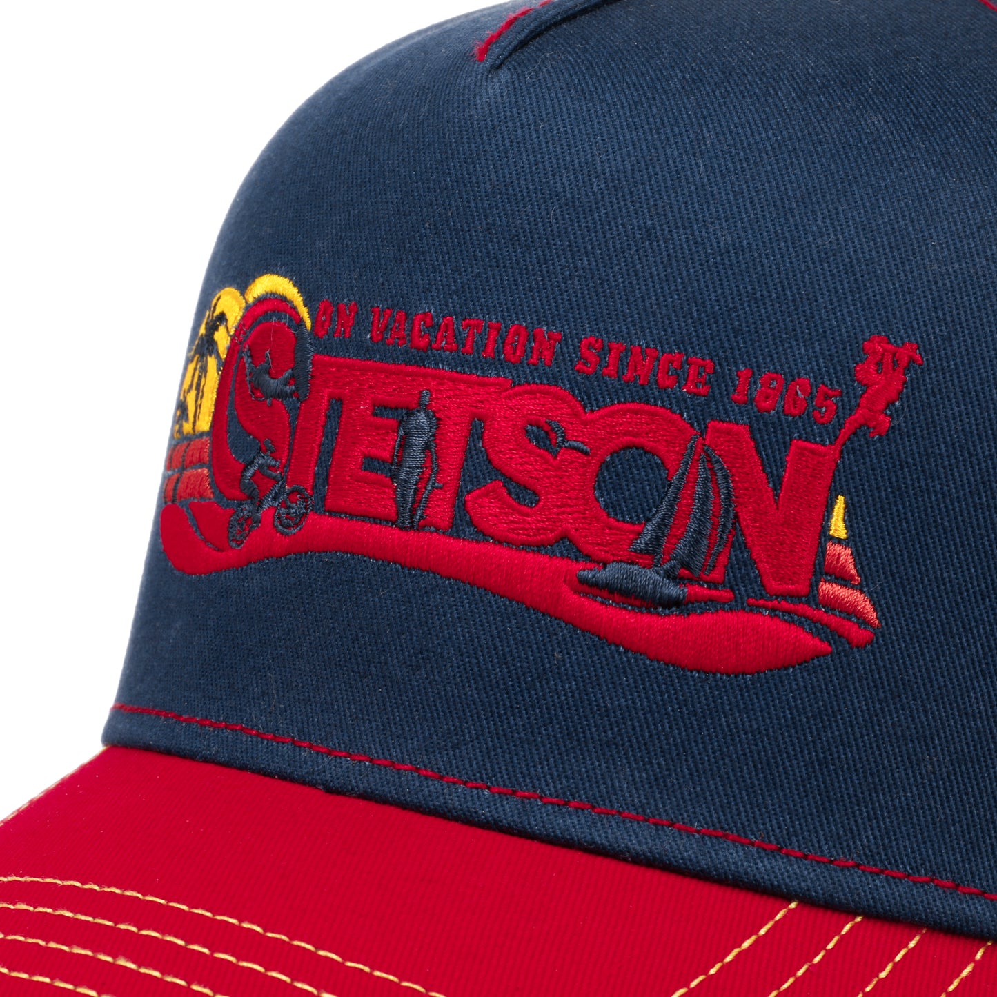 Stetson Casquette On Vacation Trucker Navy Rouge