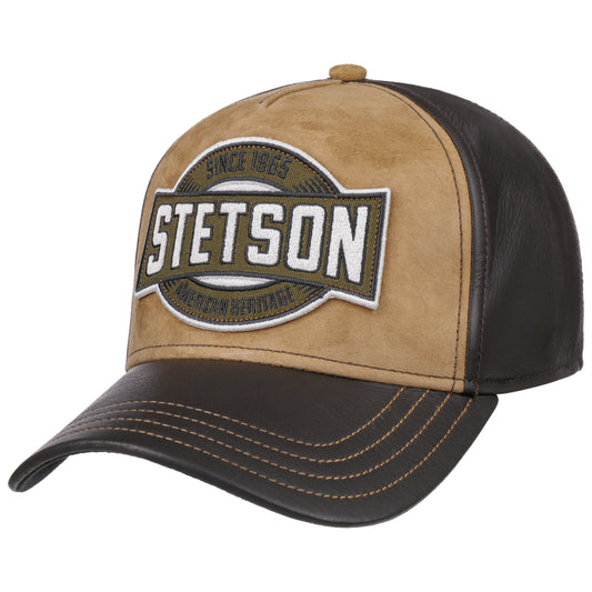 Stetson Casquette Since 1865 Cuir de Cerf Marron/Beige