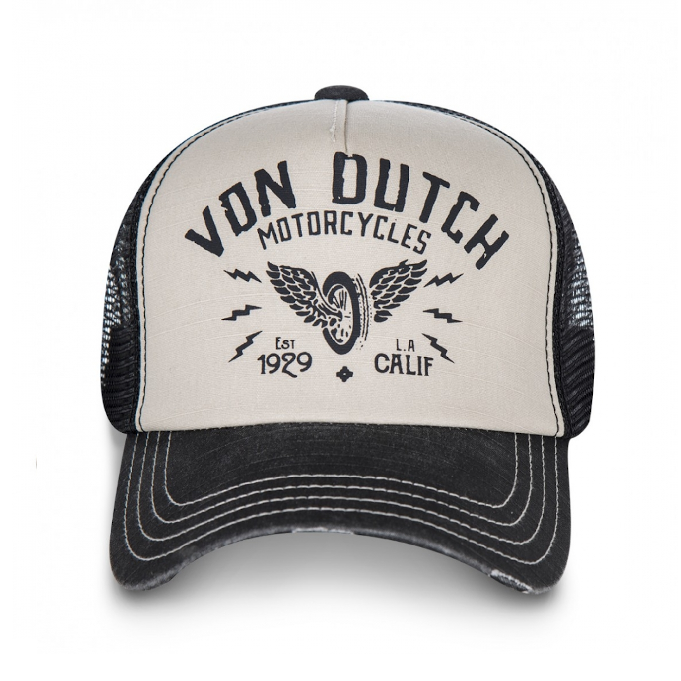 Von Dutch Casquette Crew Motorcyles Blanc/Noir