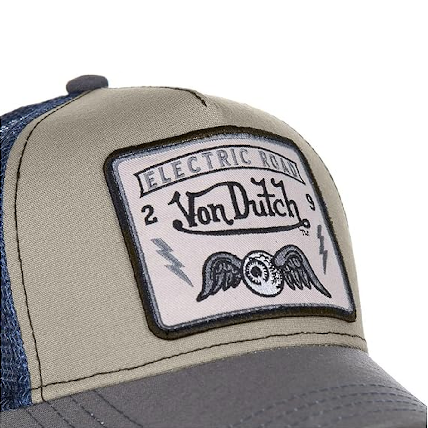 Von Dutch Casquette Trucker Electric Road SQUARE Gris/Bleu