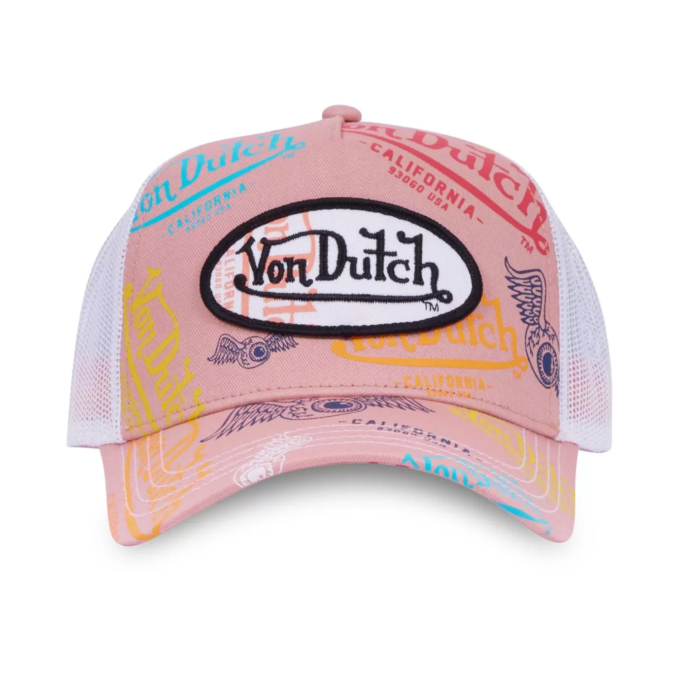 Von Dutch Casquette Rose Trucker Snapback Graffiti