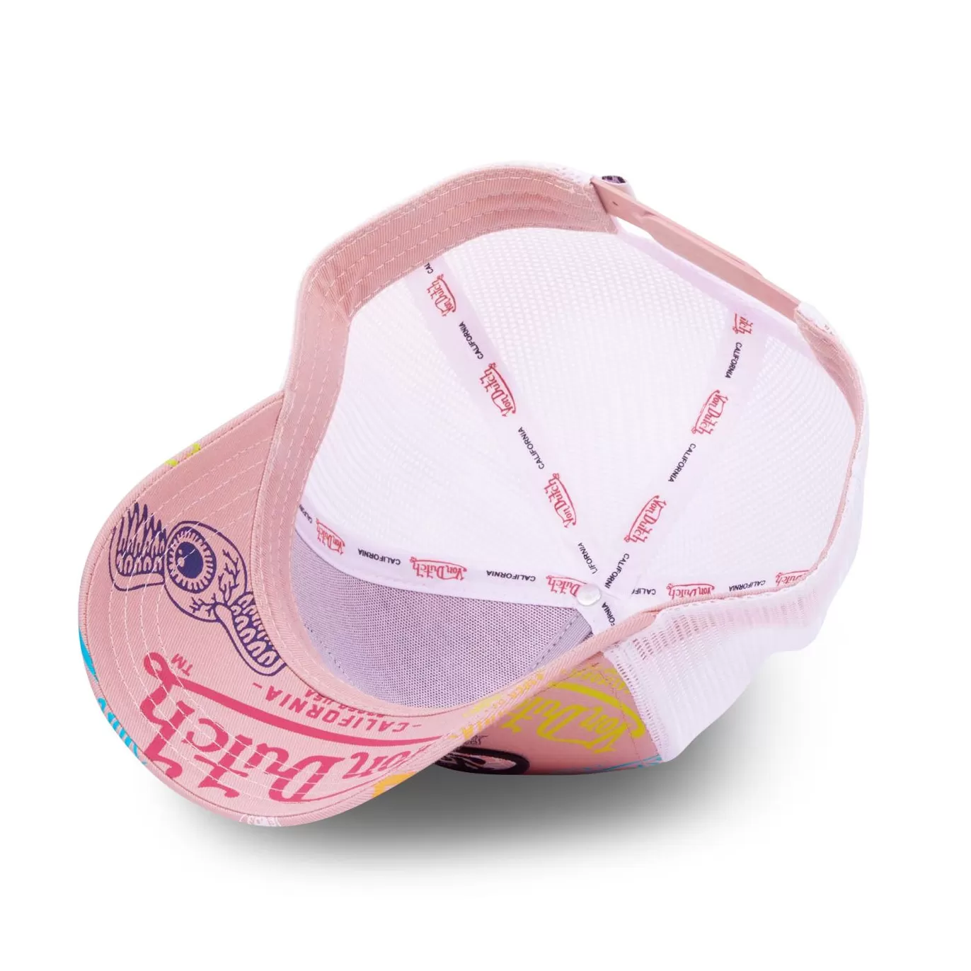 Von Dutch Casquette Rose Trucker Snapback Graffiti