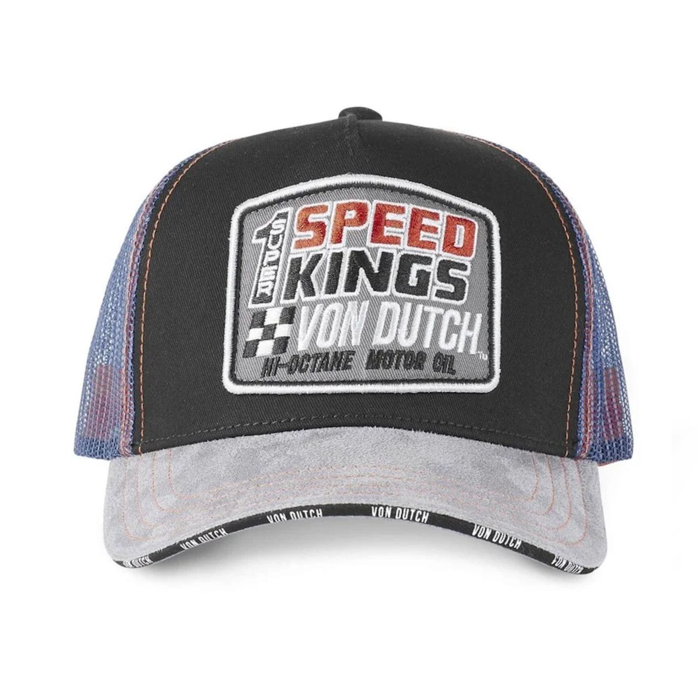 Von Dutch Casquette Trucker 1stSpeed Kings Noire, Bleu et Gris