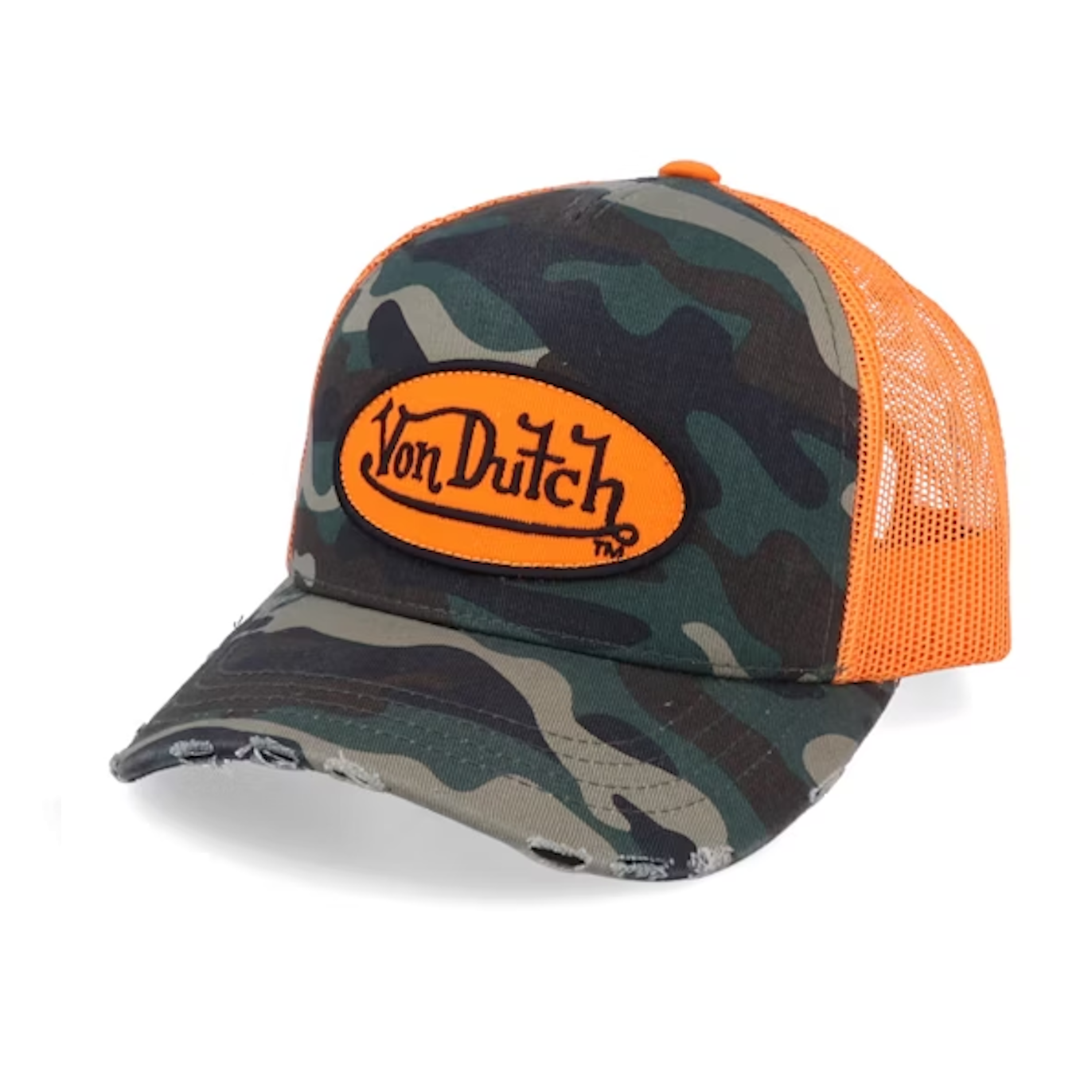 Von Dutch Casquette Trucker Oval Patch Camo/Orange