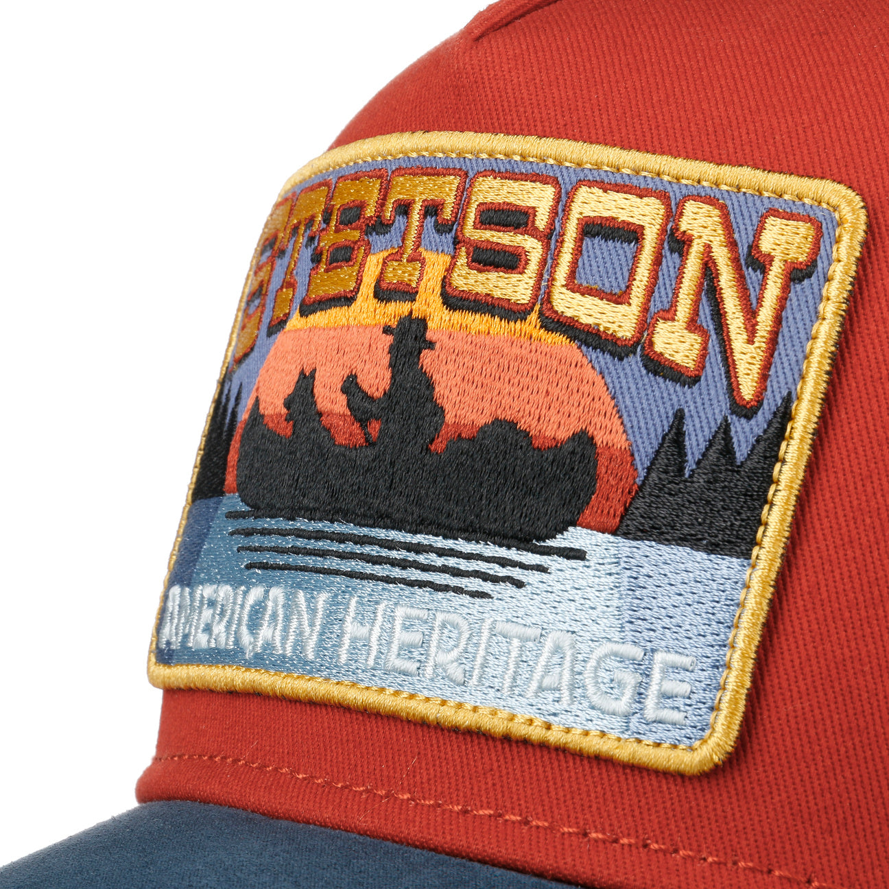 Stetson Casquette Canoe Trucker Bleu-Rouge