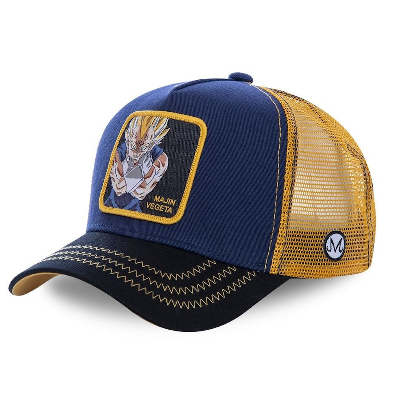 CAPSLAB Casquette Trucker Dragon Ball Z Vegeta Snapback Bleu