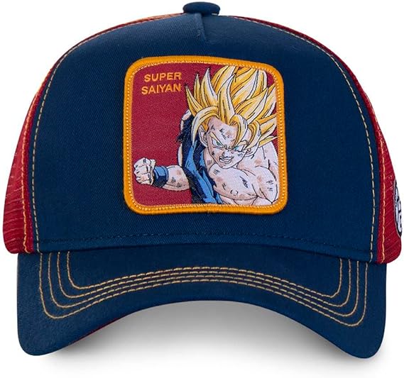 CAPSLAB Casquette Trucker Dragon Ball Super Saiyan Navy Rouge