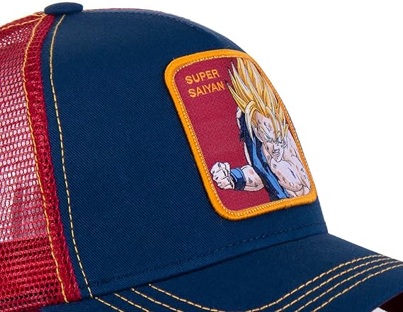 CAPSLAB Casquette Trucker Dragon Ball Super Saiyan Navy Rouge