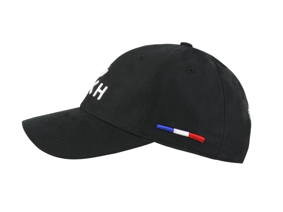 LXH Casquette Suedine Noir Logo Blanc