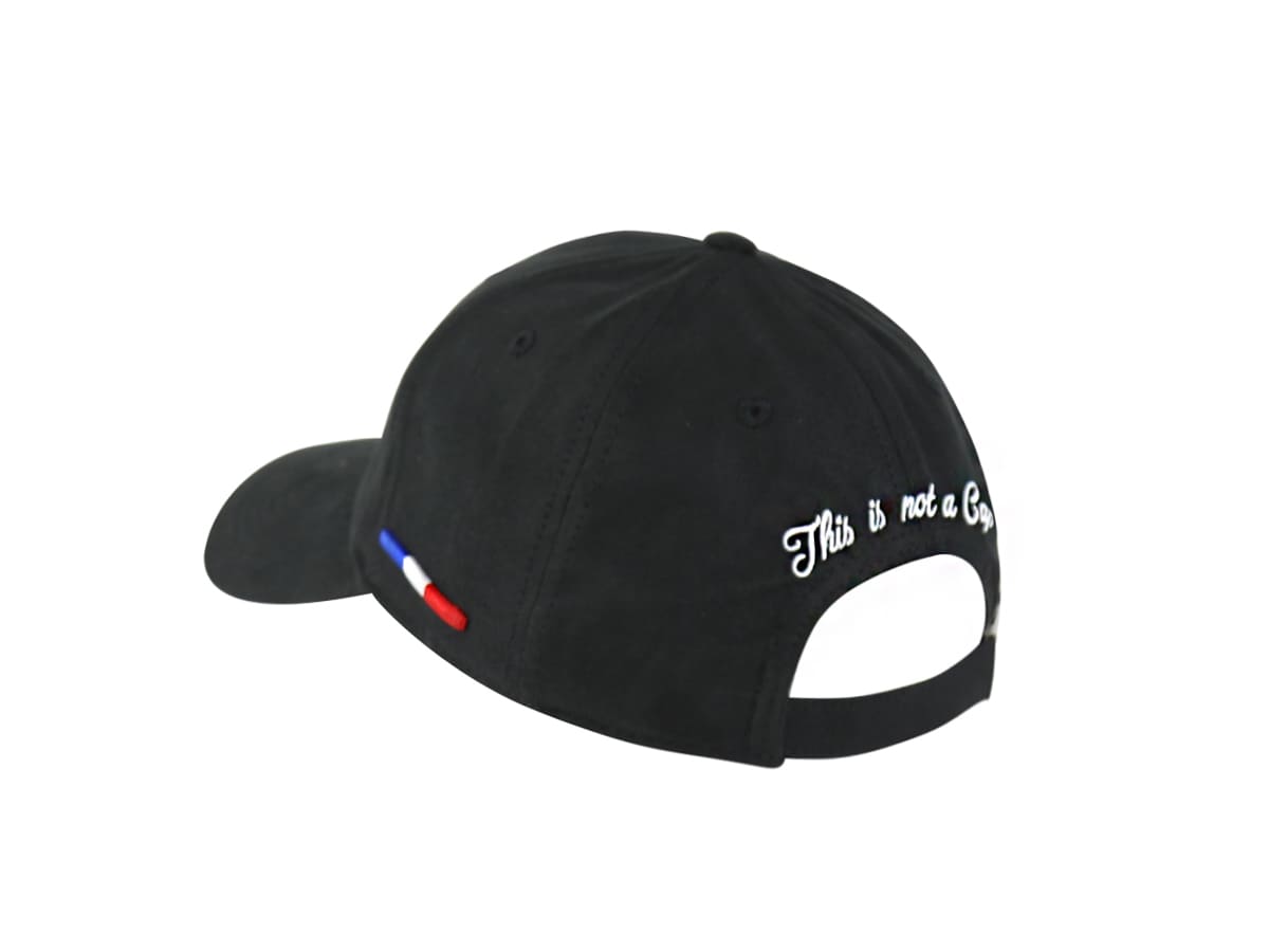 LXH Casquette Suedine Noir Logo Blanc