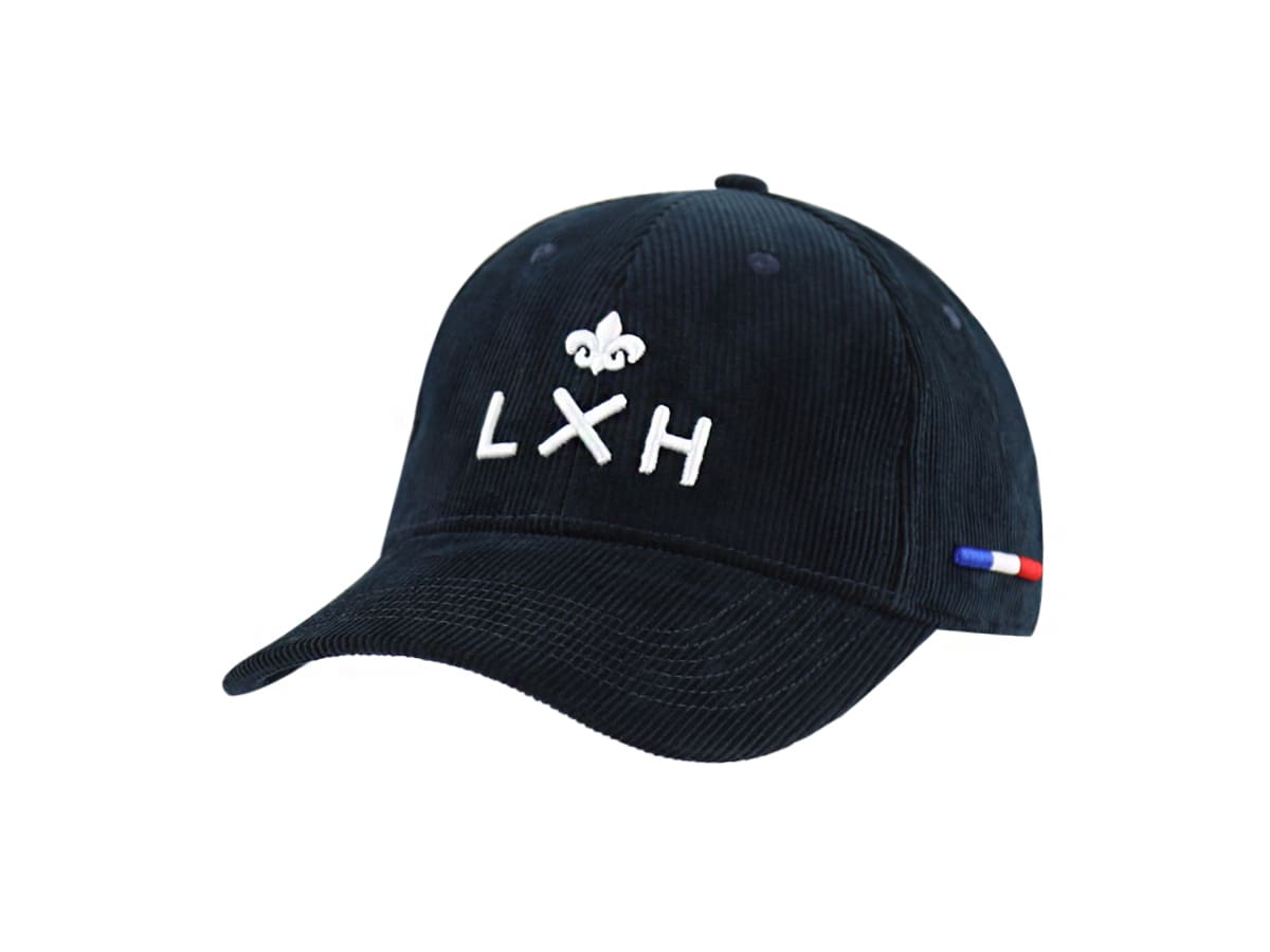 LXH Casquette Velours Côtelé Bleu Marine