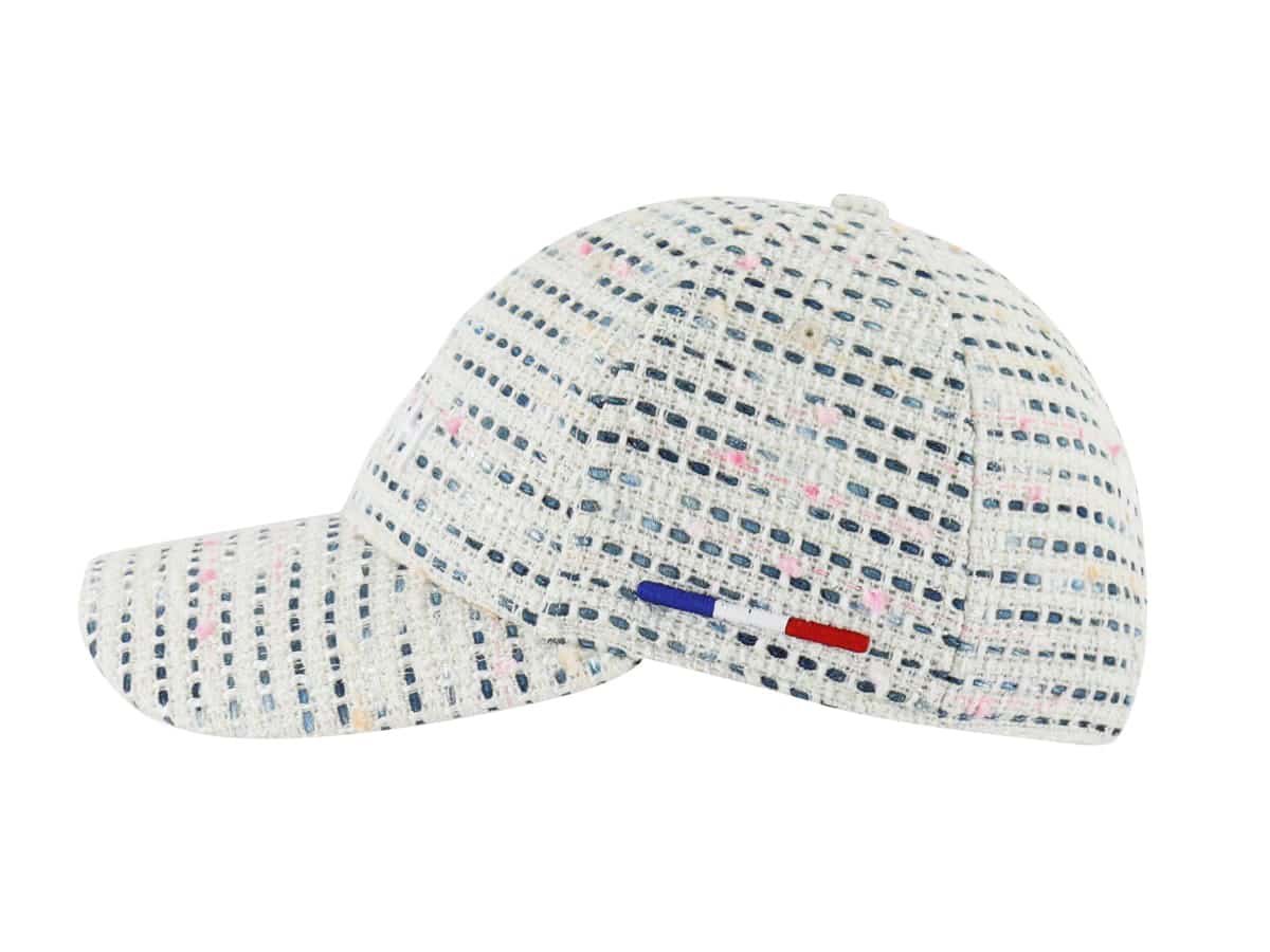 LXH Casquette Tweed Blanc Bleu Marine