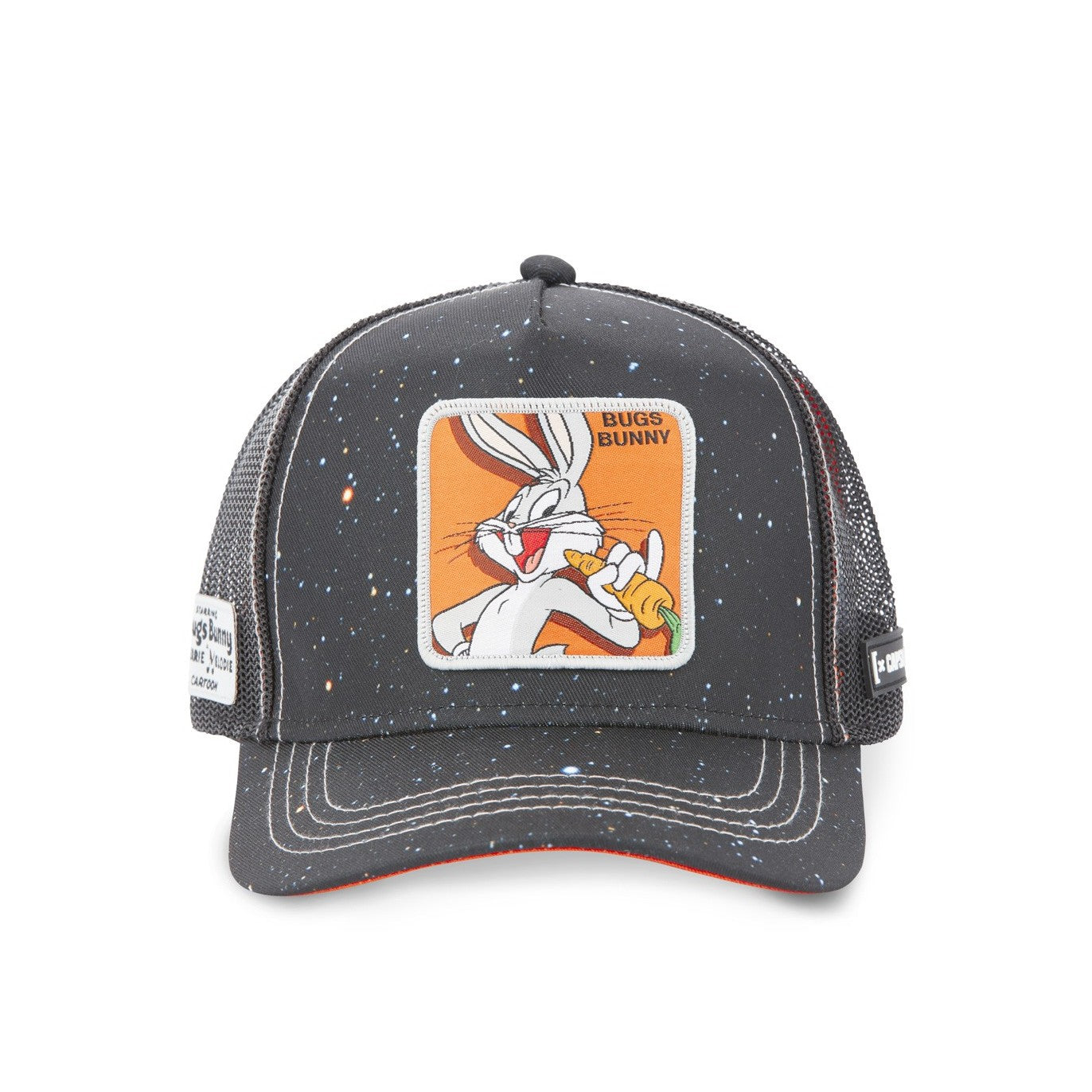 CAPSLAB Casquette Trucker Looney Tunes Bugs Bunny Snapback Noir