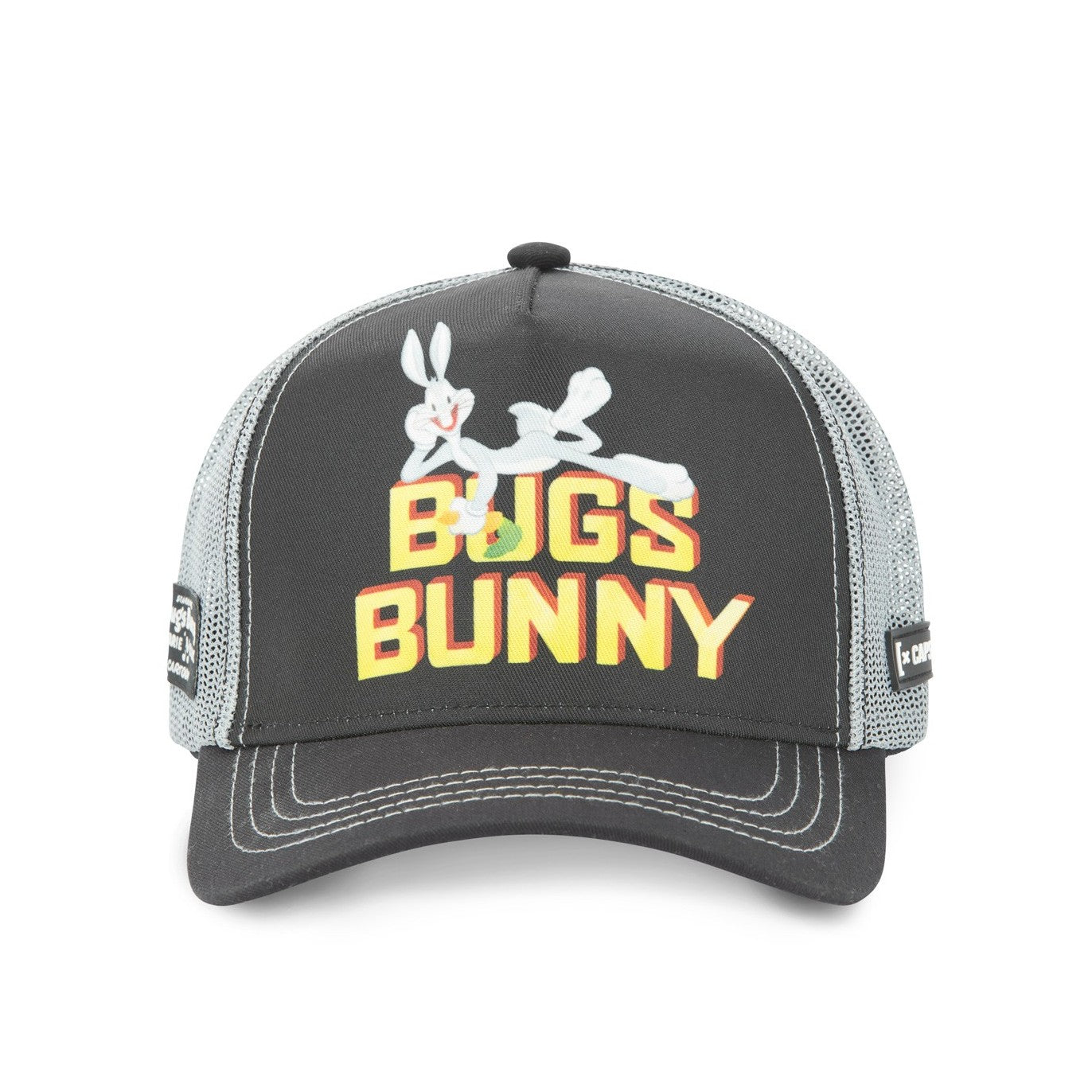 CAPSLAB Casquette Trucker Looney Tunes Bugs Bunny Snapback Noir/Gris