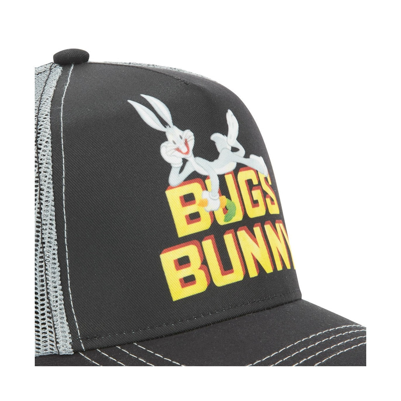 CAPSLAB Casquette Trucker Looney Tunes Bugs Bunny Snapback Noir/Gris